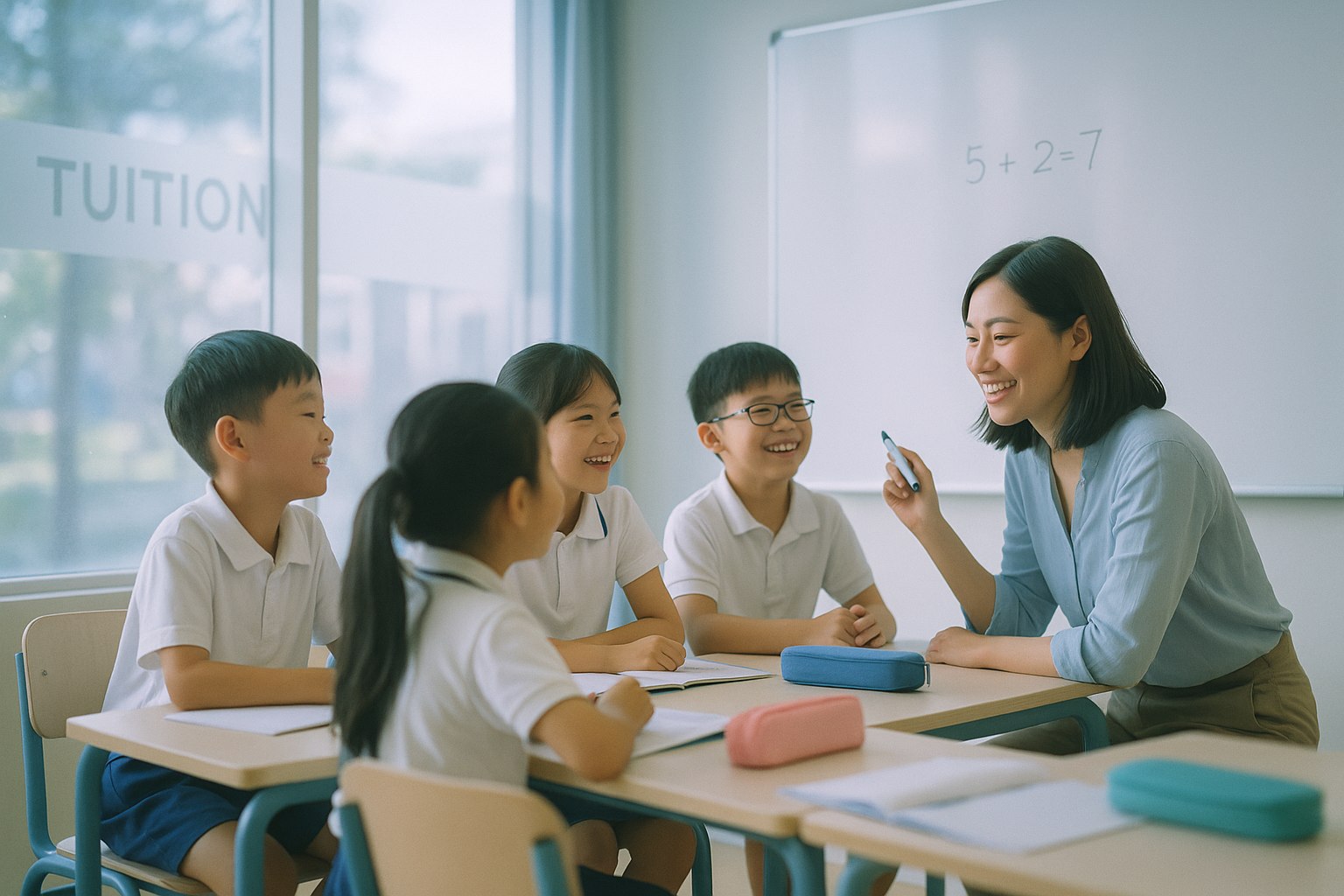 Happy student learning with BigSteps Tuition